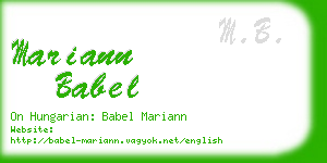 mariann babel business card